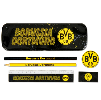 Preview: Borussia Dortmund - Schreibset mit Metallbox 6tlg